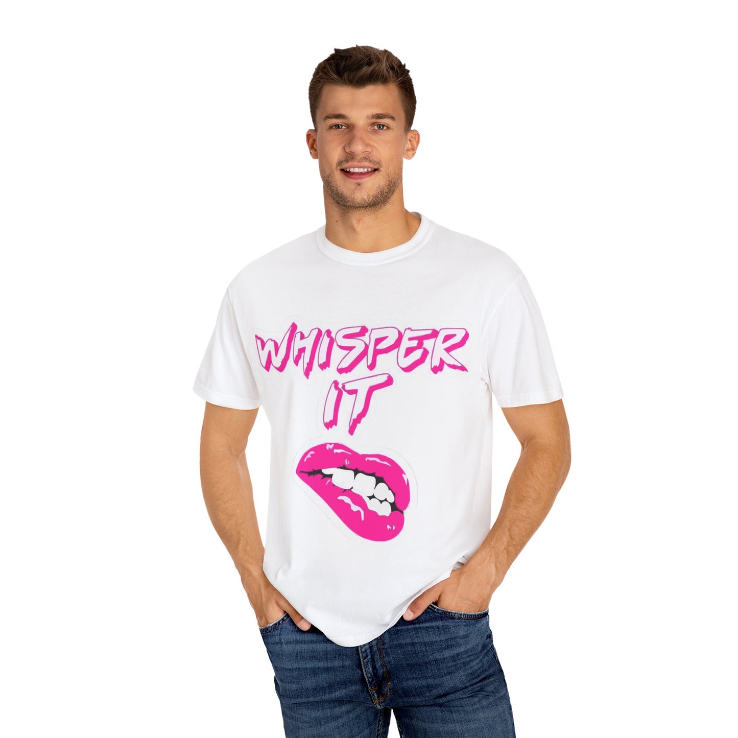 Whisper Lips Unisex Garment-Dyed T-shirt - snazzymerch