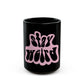 Retro Pink “Stay Weird” Typography Black Mug (11oz, 15oz) - snazzymerch