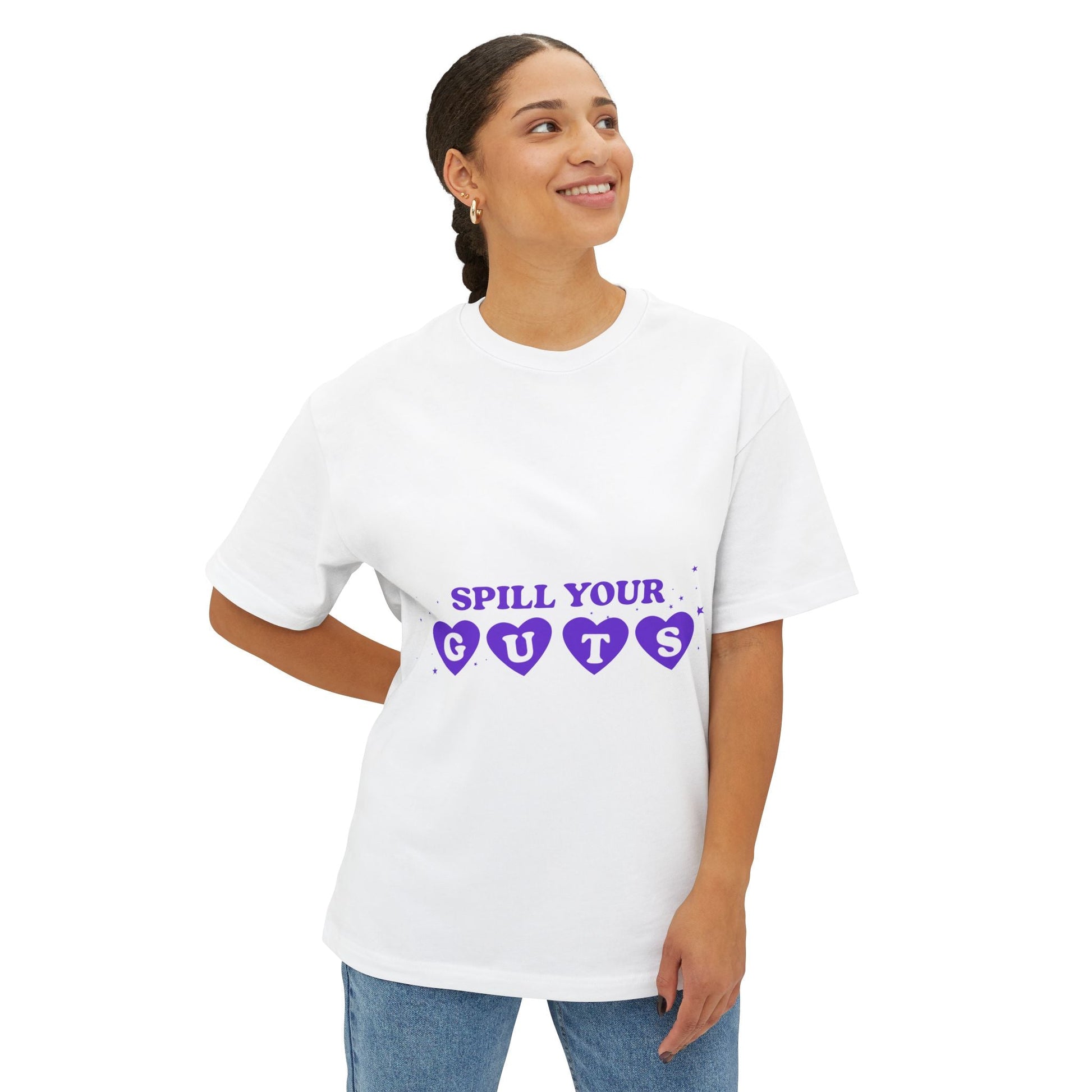 Spill Your Guts Heart-Oversized Tee Printify