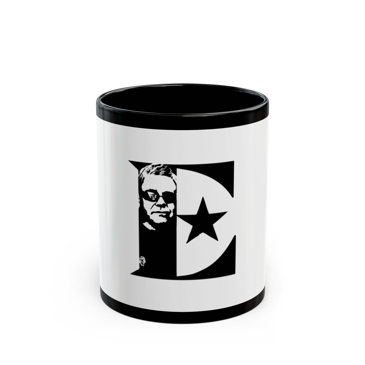 Black & White Portrait Black Mug (11oz, 15oz) - snazzymerch