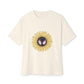 Sunflower Mask Illustration Unisex Oversized Boxy Tee Printify