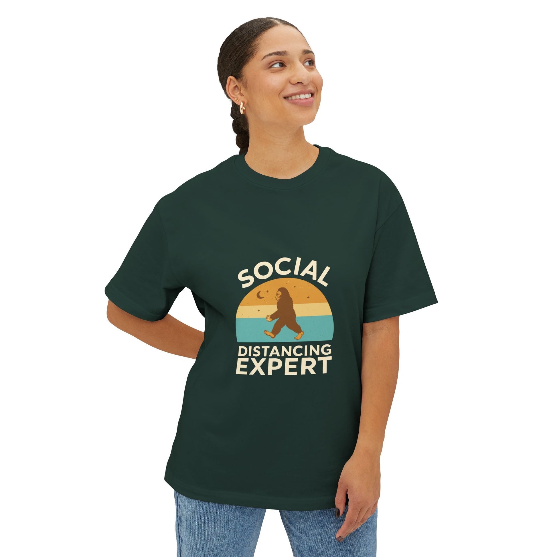 Oversized boxy Tee – Snazzy Social Distance Edition Printify