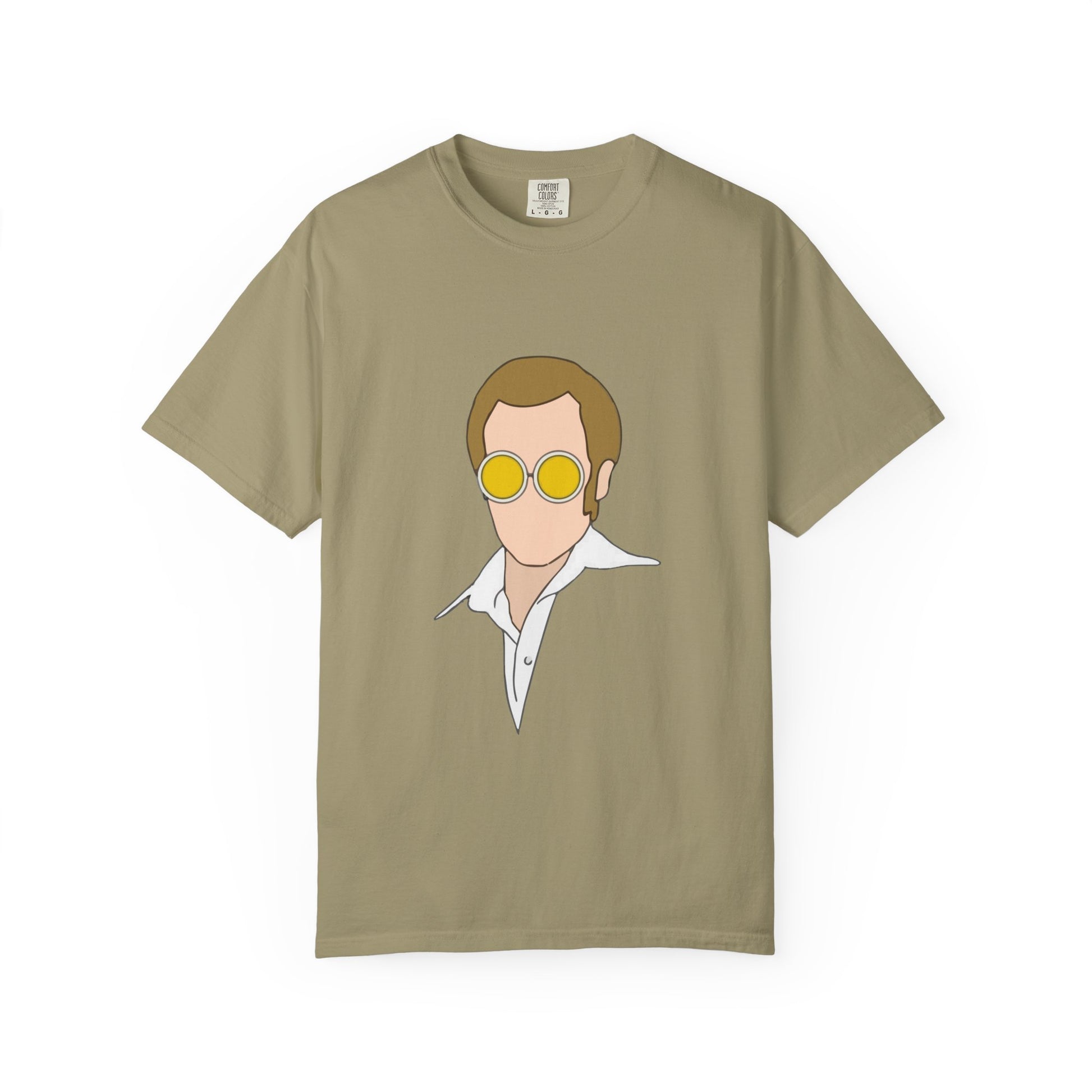 Yellow Glasses Portrait Unisex Garment-Dyed T-shirt - snazzymerch