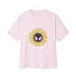 Sunflower Mask Illustration Unisex Oversized Boxy Tee Printify