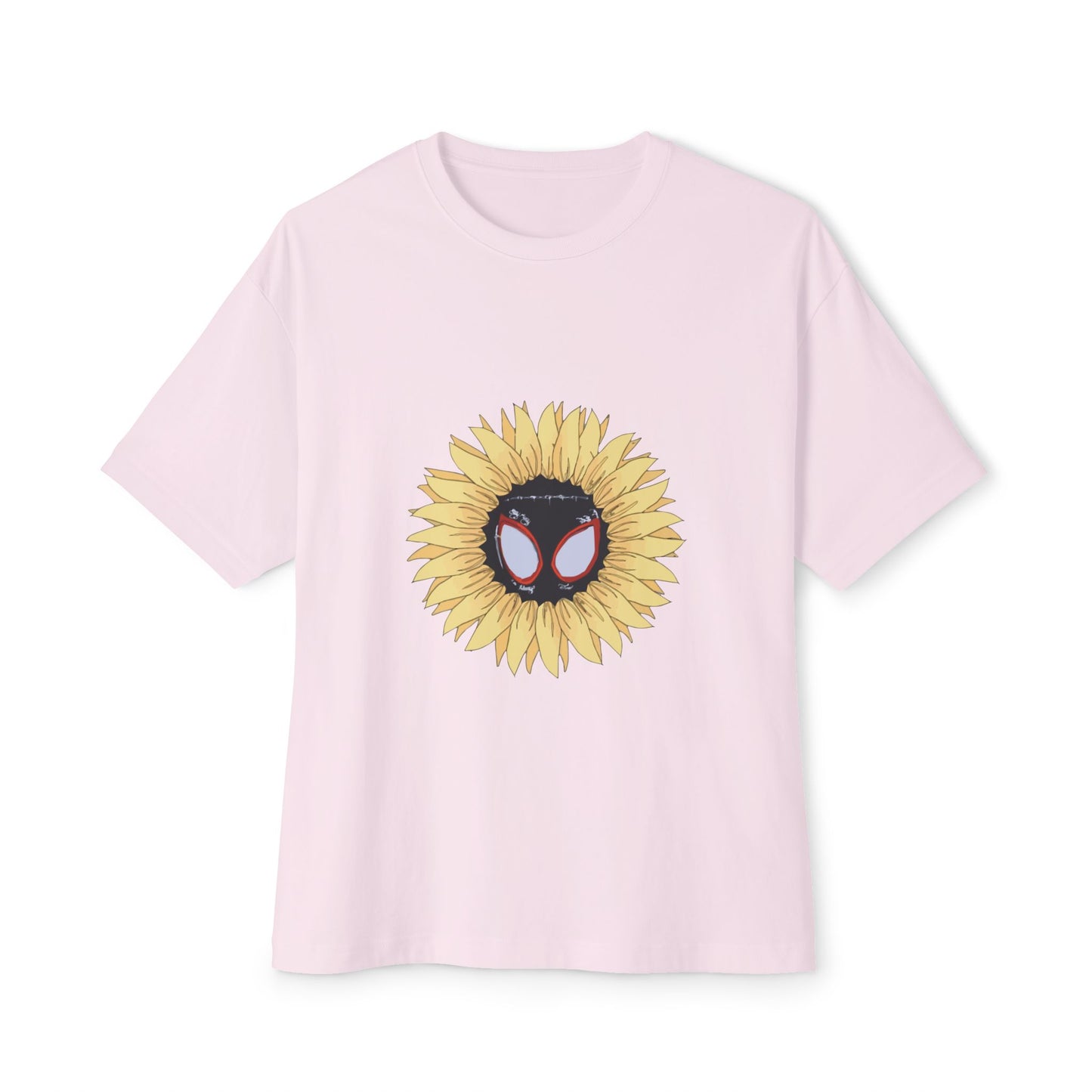 Sunflower Mask Illustration Unisex Oversized Boxy Tee Printify
