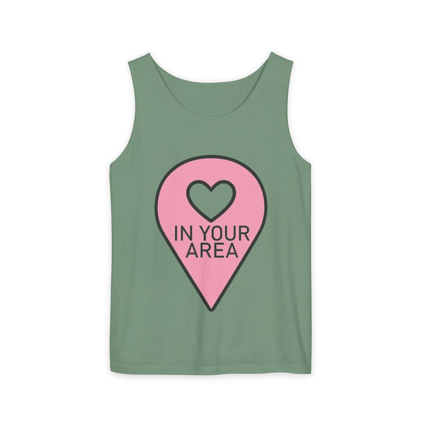 In Your Area Pin Marker – Dyed Tank Top Printify