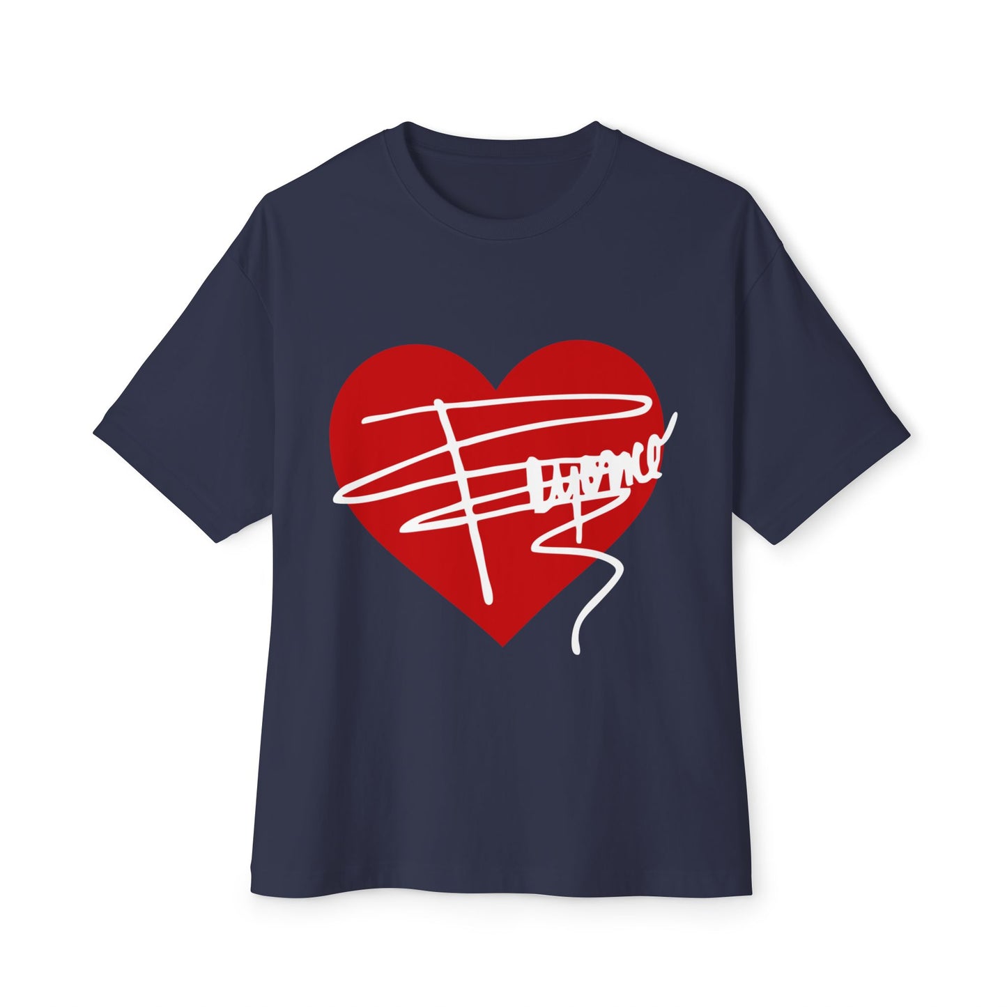 Heartline Script Love Art Unisex Oversized Boxy Tee - snazzymerch