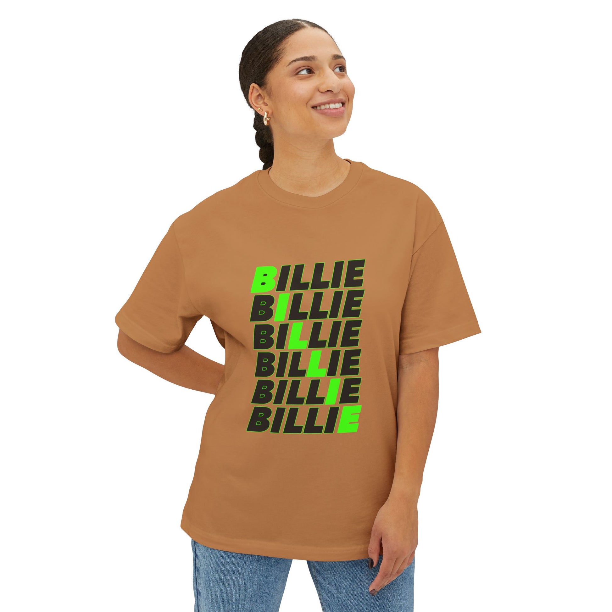 Billie Eilish Inspired Oversized T-Shirt – Minimal Block Statement Edition Printify