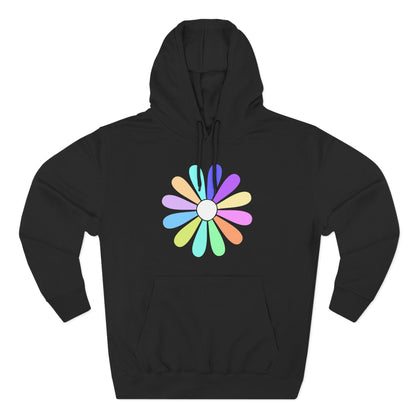 Rainbow Bloom Positivity Three-Panel Fleece Hoodie - snazzymerch