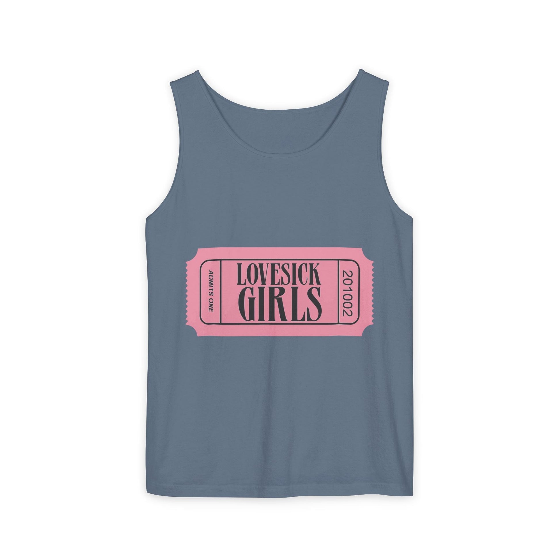 Lovesick Girls Ticket – Dyed Tank Top Printify