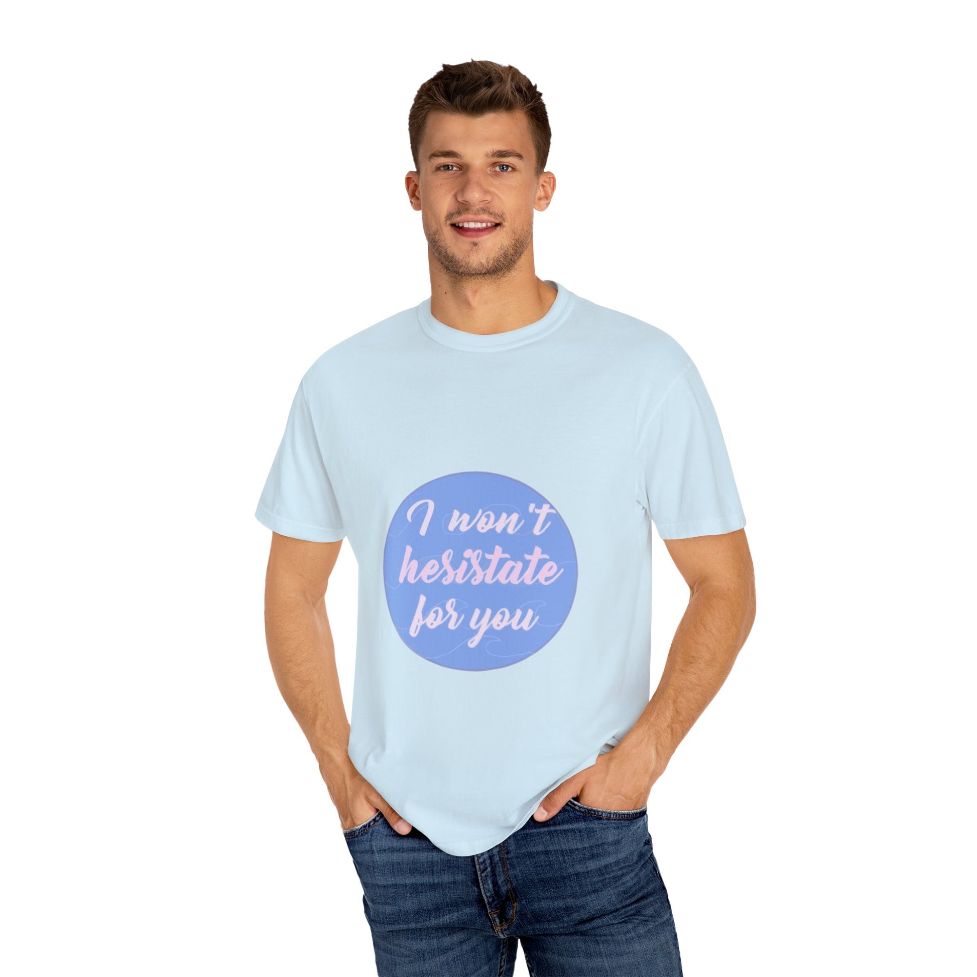 Blue Quote Circle Unisex Garment-Dyed T-shirt - snazzymerch