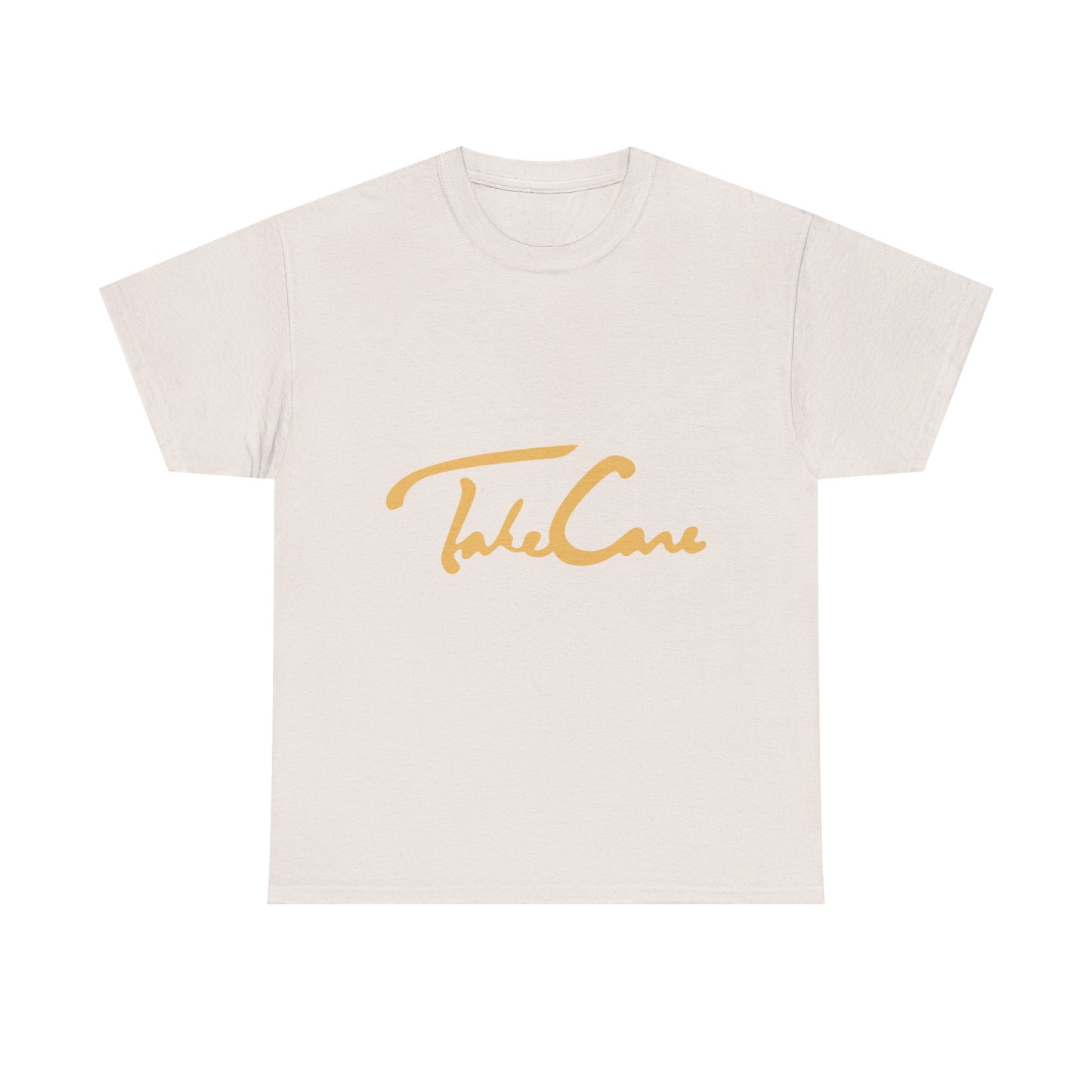 Take Care Gold Script Heavy Cotton Tee Printify