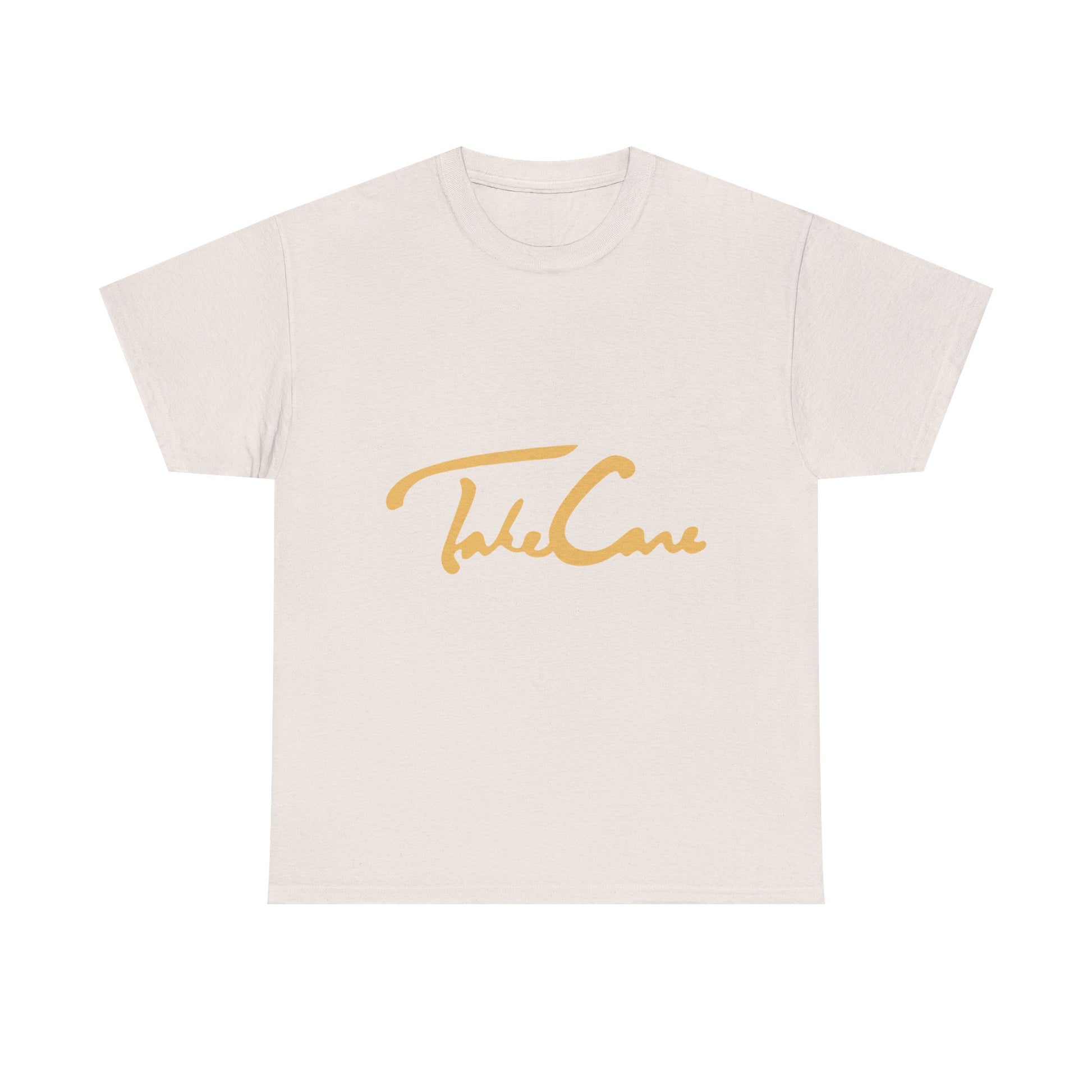 Take Care Gold Script Heavy Cotton Tee Printify