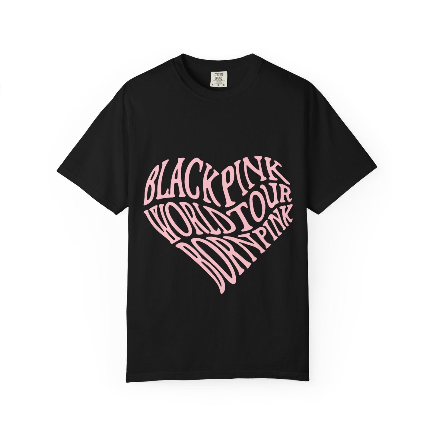 Born Pink Heart Typography – Dyed T-shirt Printify