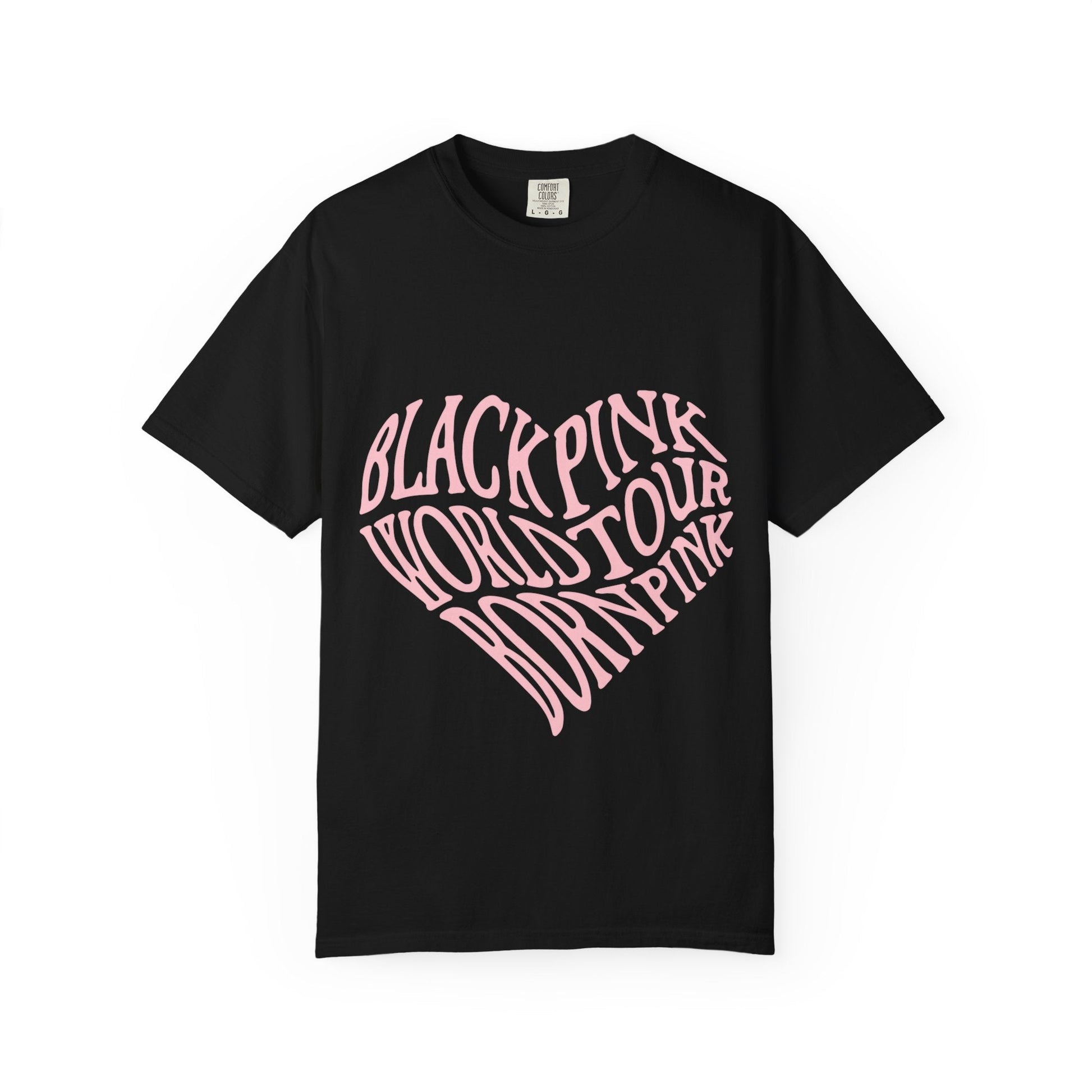 Born Pink Heart Typography – Dyed T-shirt Printify