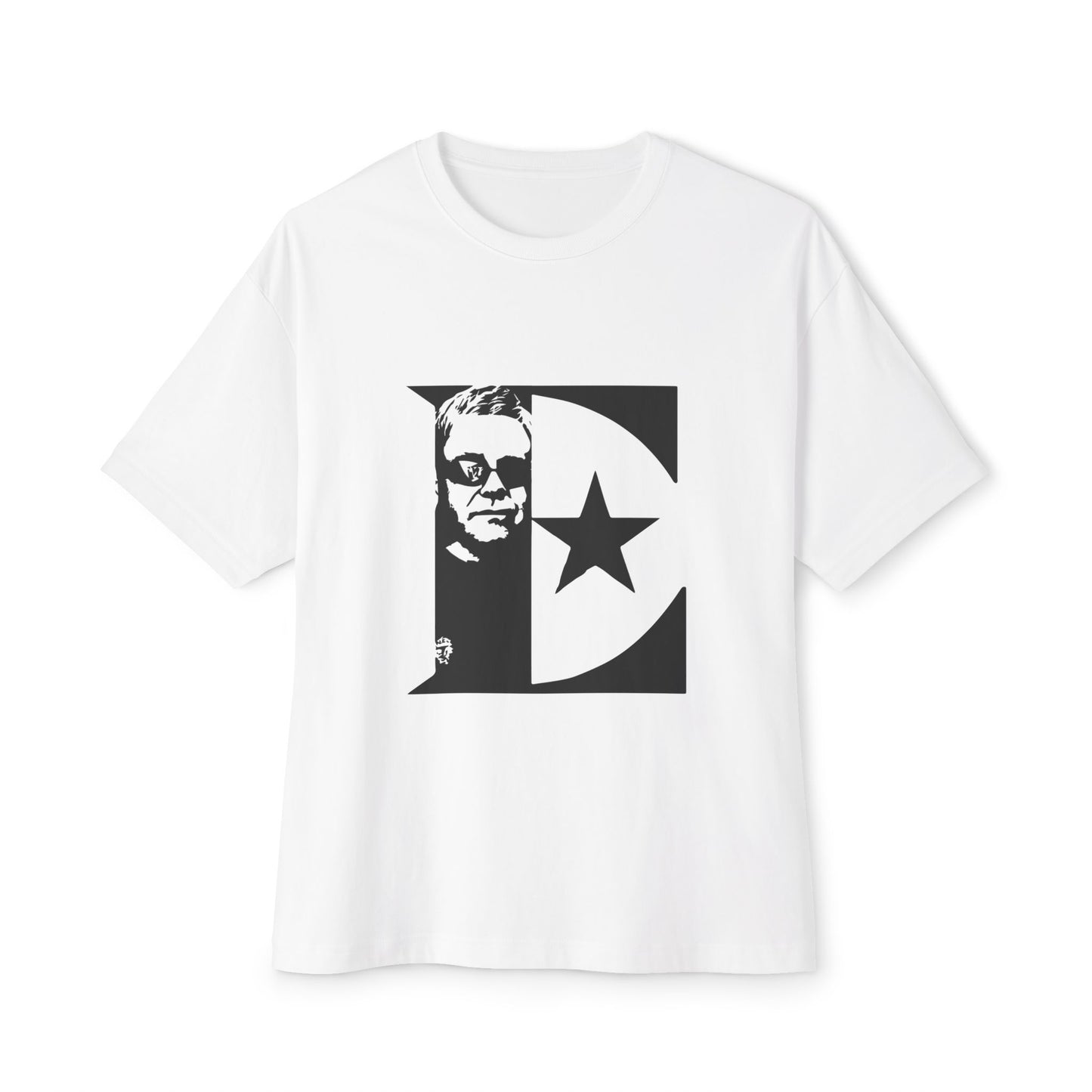 Black & White Portrait Unisex Oversized Boxy Tee - snazzymerch