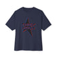 Star Outline Retro Unisex oversized Boxy Tee - snazzymerch