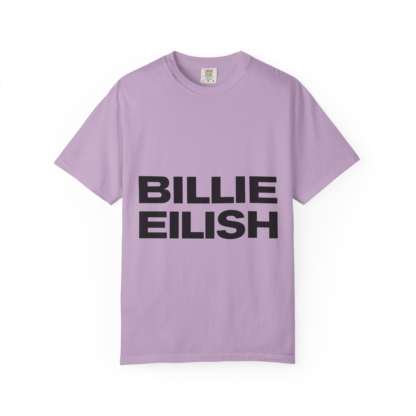 Billie Eilish Inspired Dyed T-shirt – Stacked Glow Text Edition Printify