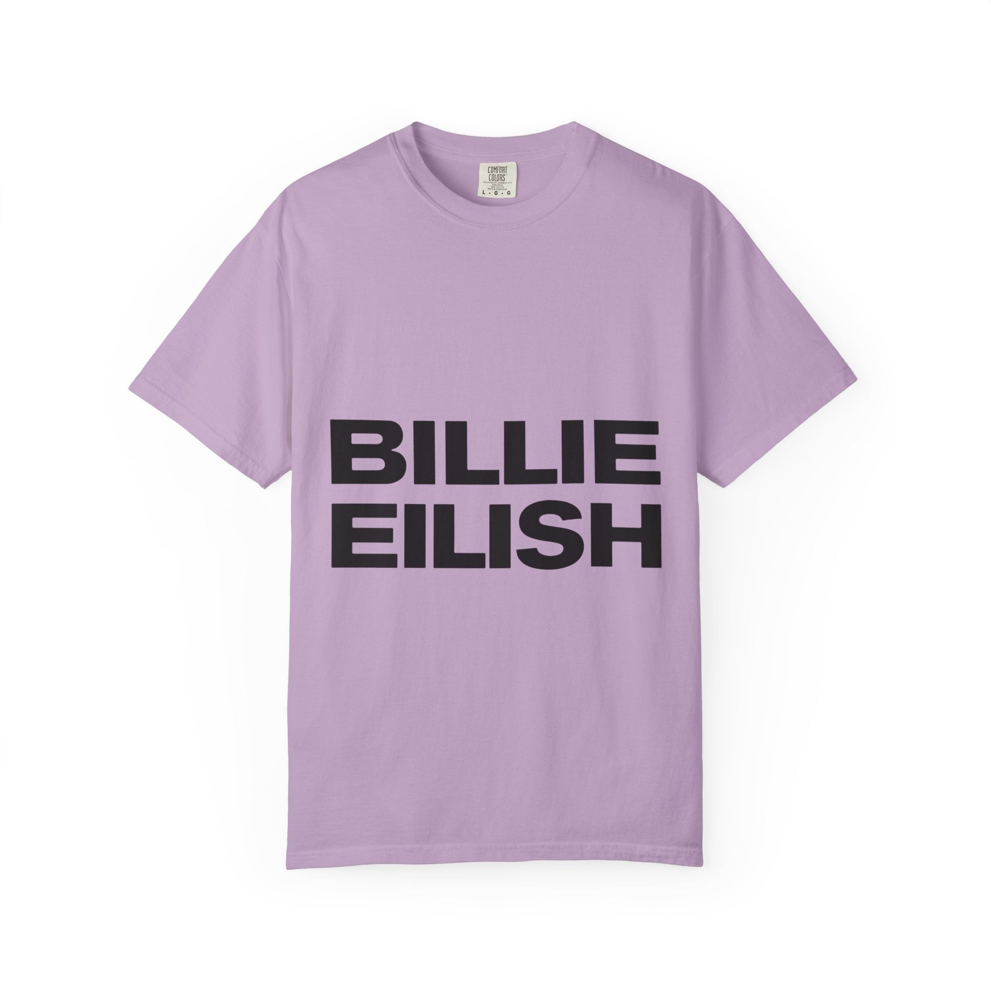 Billie Eilish Inspired Dyed T-shirt – Stacked Glow Text Edition Printify