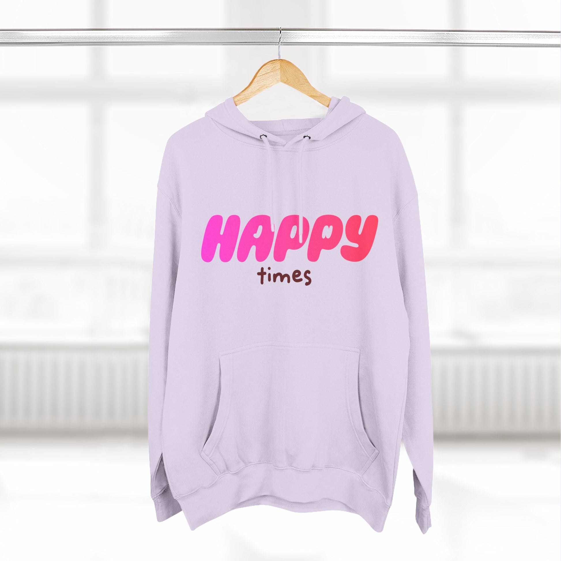 Happy Times Gradient Three-Panel Fleece Hoodie - snazzymerch