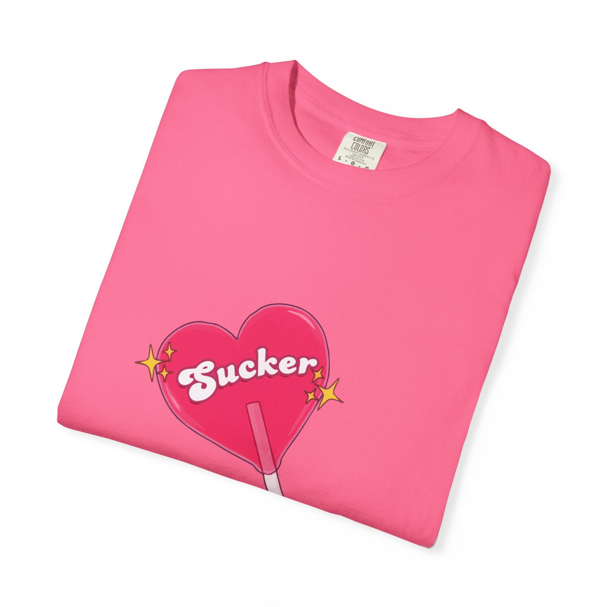 Pink Heart Lollipop Unisex Garment-Dyed T-shirt - snazzymerch