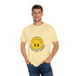 Yellow Smiley Unisex Garment-Dyed T-shirt - snazzymerch