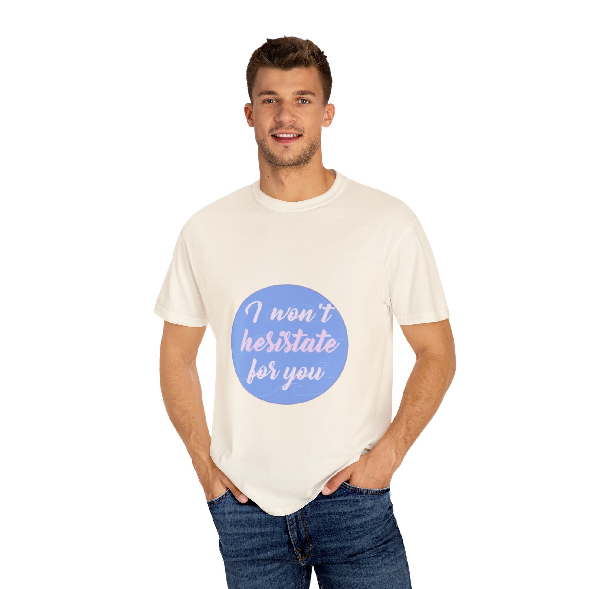 Blue Quote Circle Unisex Garment-Dyed T-shirt - snazzymerch