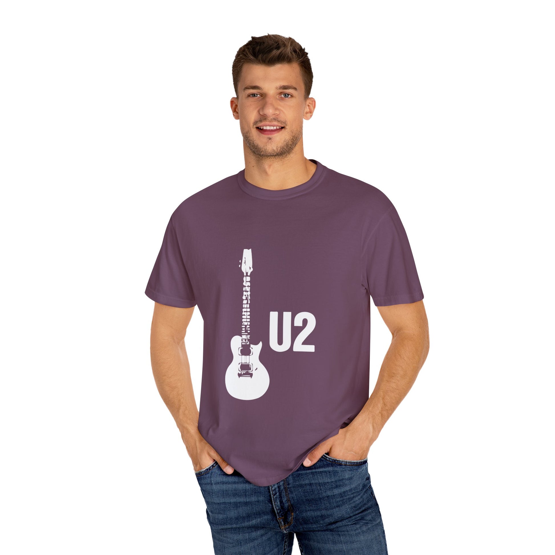 Minimal Guitar Logo Unisex Garment-Dyed T-shirt - snazzymerch