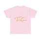 Take Care Gold Script Heavy Cotton Tee Printify