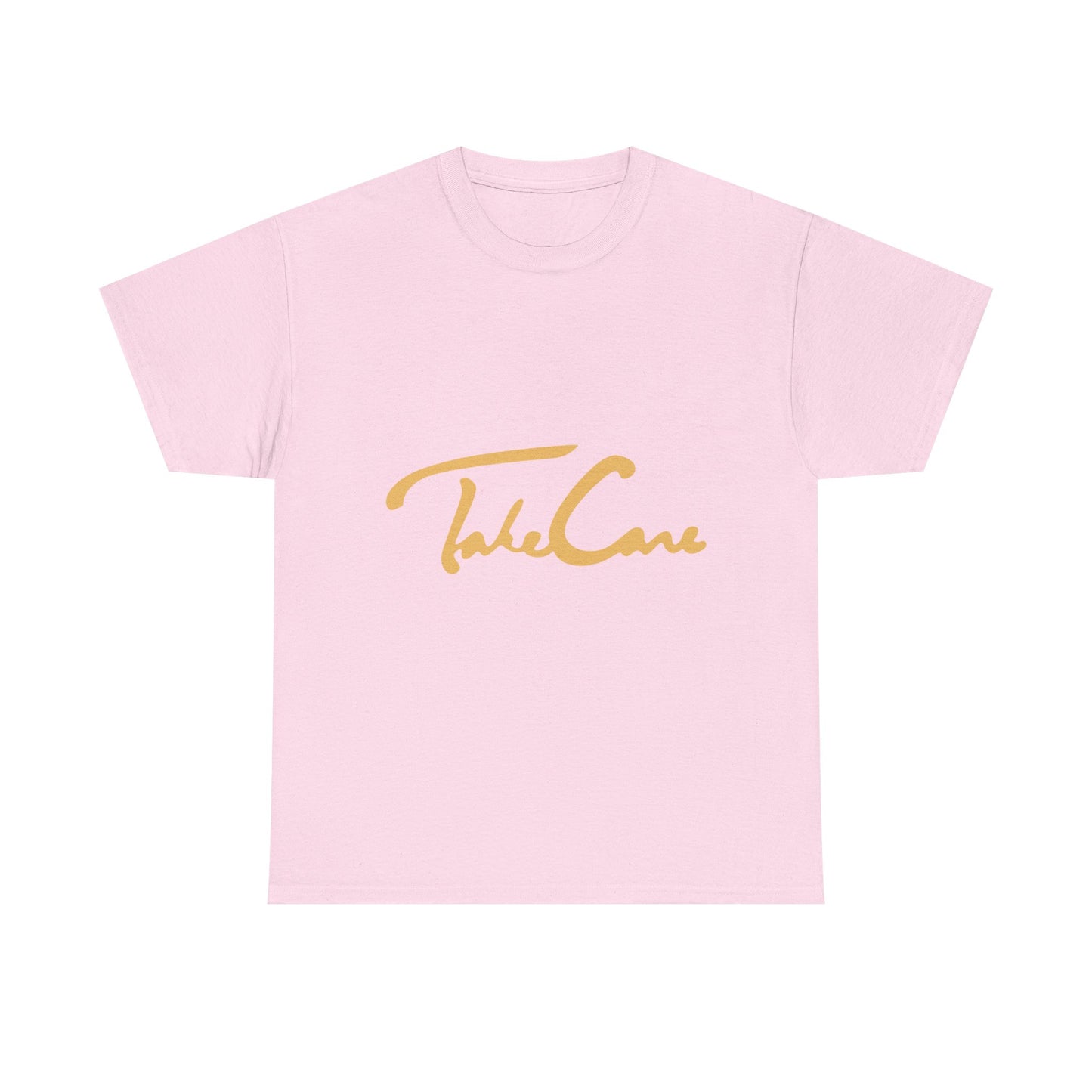 Take Care Gold Script Heavy Cotton Tee Printify