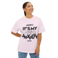 Block Font Quote Unisex Oversized Boxy Tee - snazzymerch
