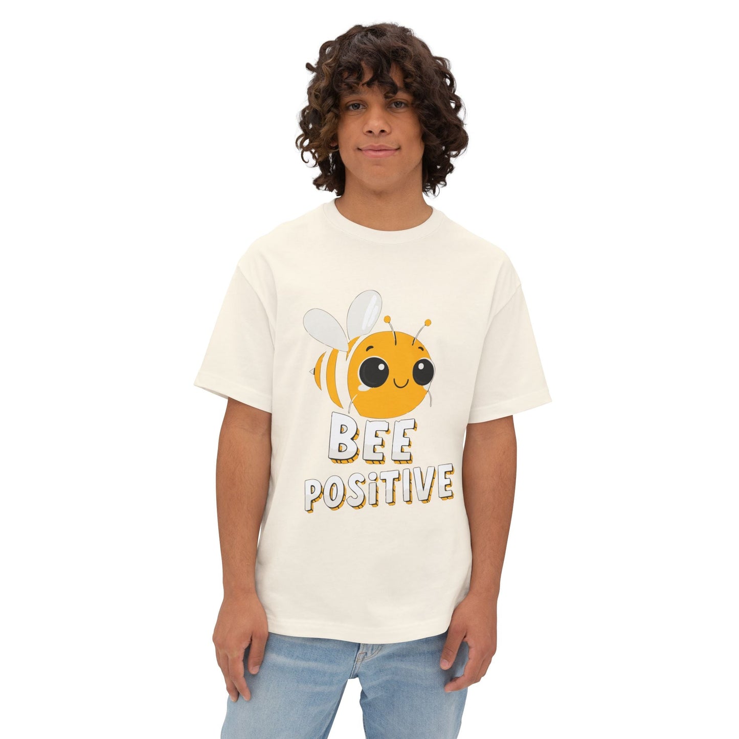 Oversized boxy Tee – Snazzy Bee positive Edition Printify