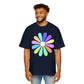 Rainbow Bloom Positivity Men's Heavy Oversized Tee - snazzymerch