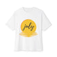 July Sun Graphic Unisex Oversized Boxy Tee - snazzymerch