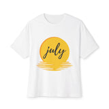 July Sun Graphic Unisex Oversized Boxy Tee - snazzymerch
