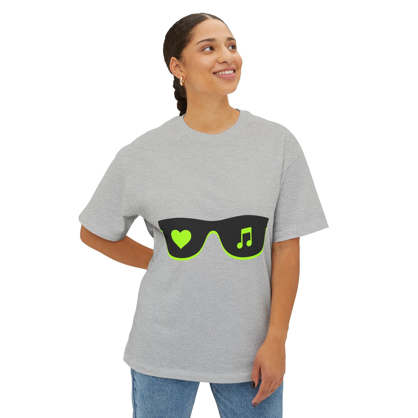 Neon Love Notes Unisex Oversized Boxy tee Printify