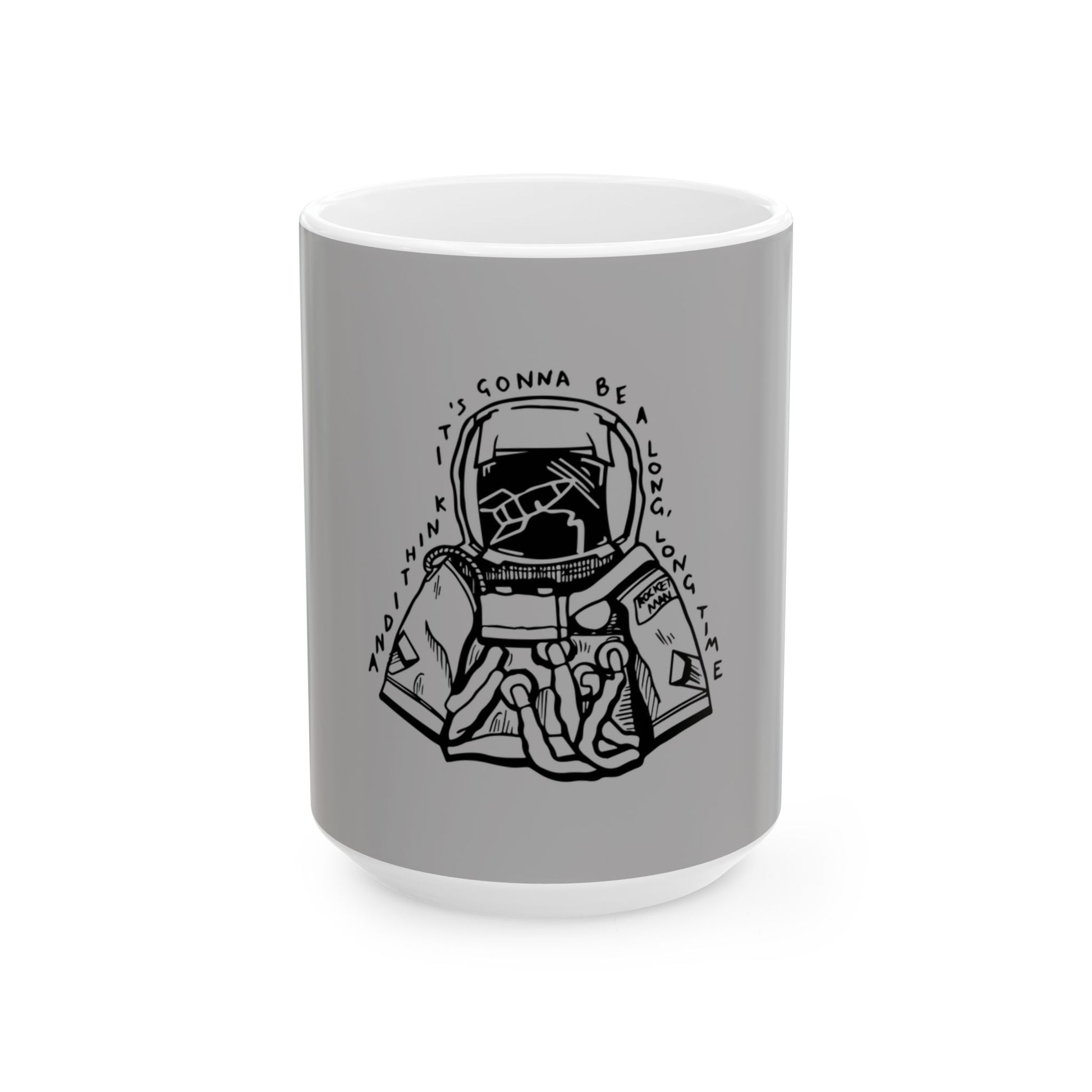 Outline Face Design Ceramic Mug, (11oz, 15oz) - snazzymerch