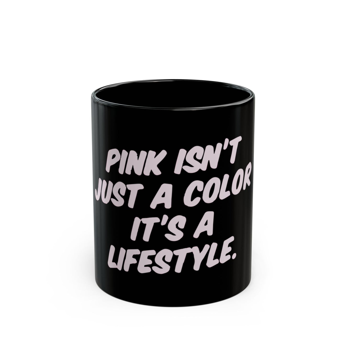 Lifestyle in Pink Black Mug (11oz, 15oz) - snazzymerch