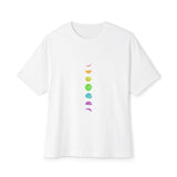 Rainbow Lunar Phases Unisex Oversized Boxy Tee Printify