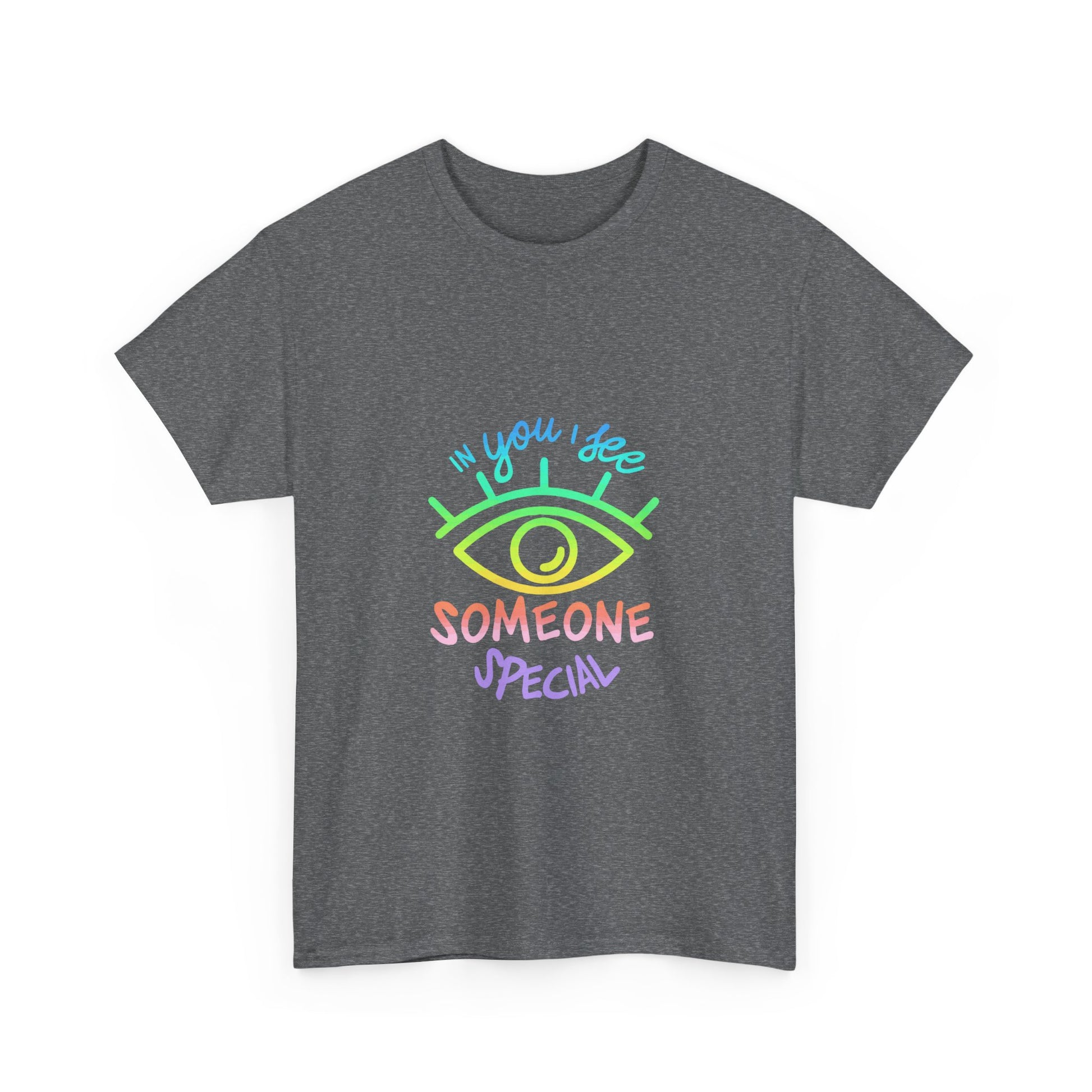 Vibrant Eye and Text Unisex Cotton Tee Printify