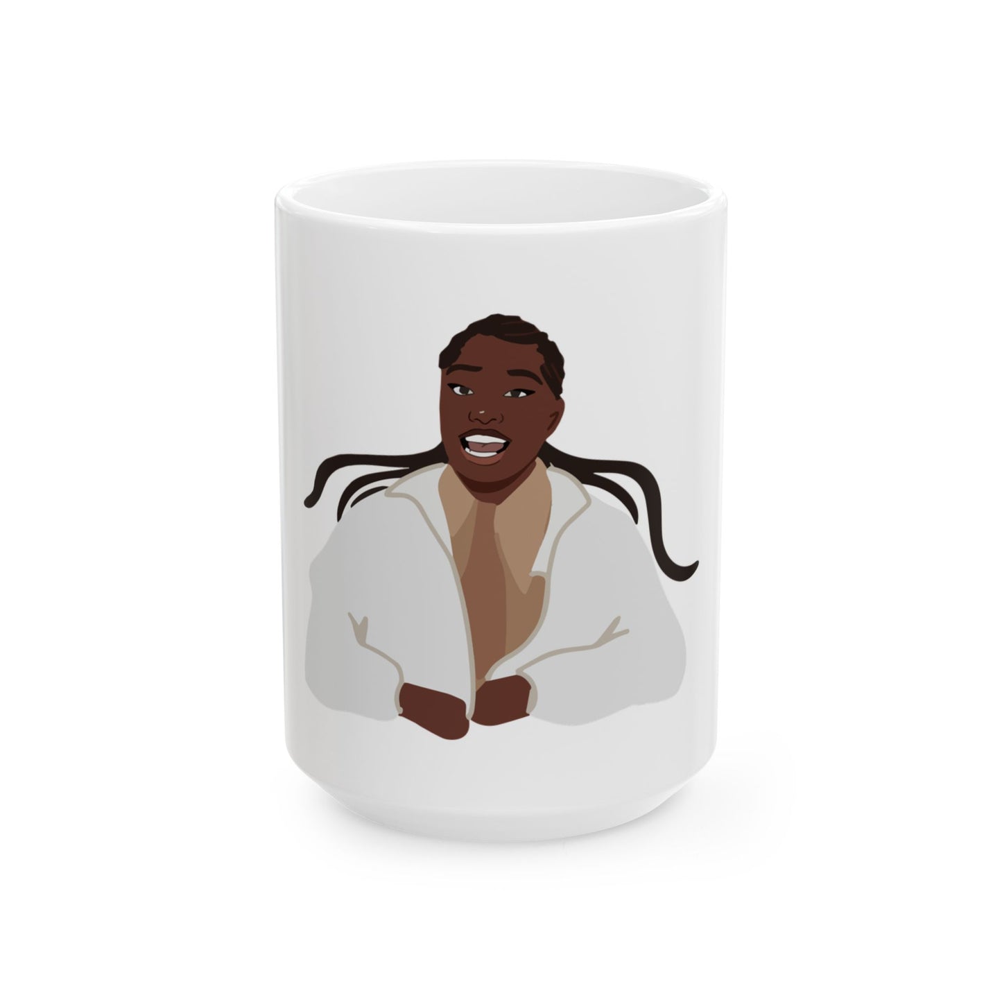 Vector Portrait Ceramic Mug, (11oz, 15oz) - snazzymerch