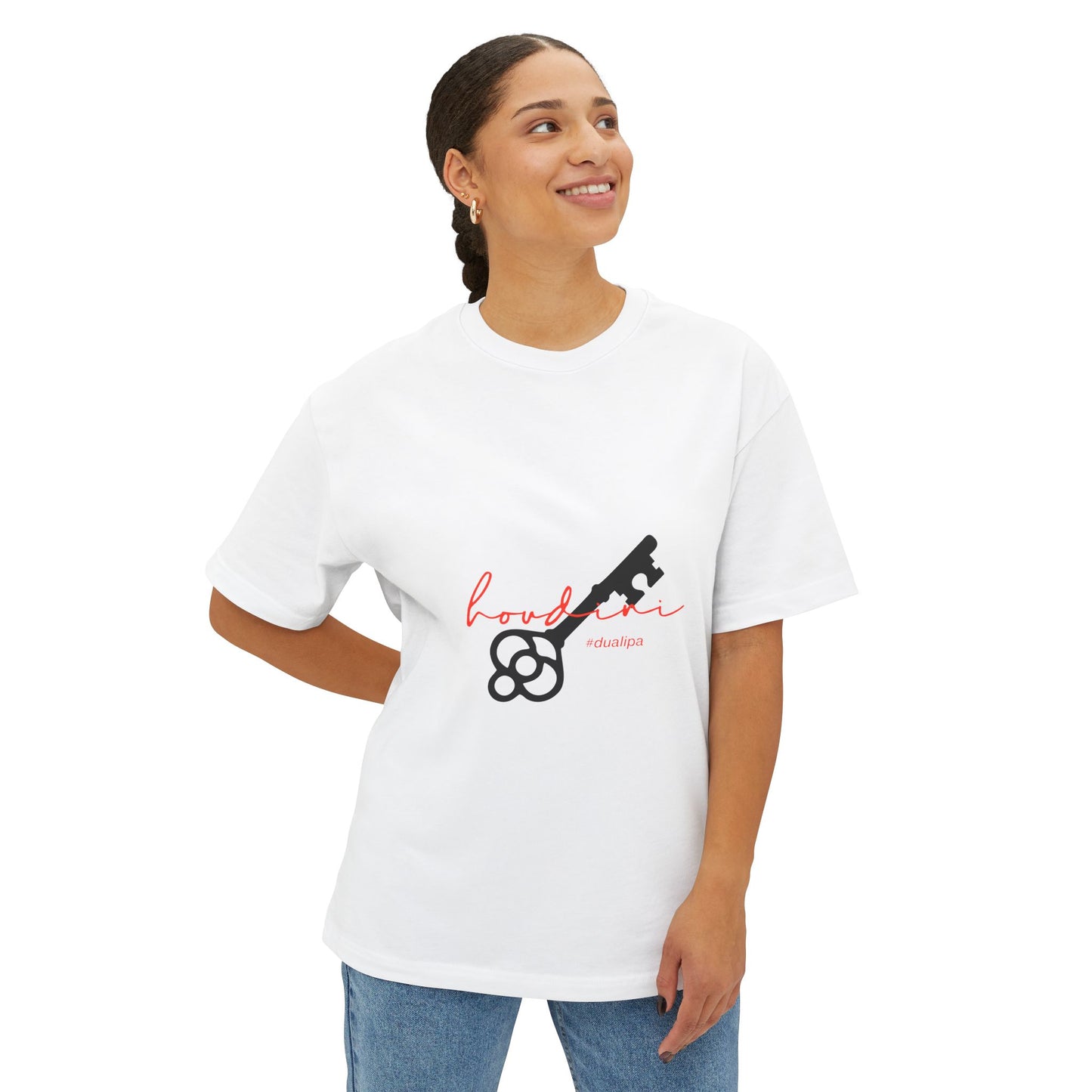 Cursive Spell “Houdini” Unisex Oversized Boxy Tee - snazzymerch