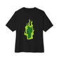 Billie Eilish Inspired Green Flame Oversized T-Shirt – Neon Streetwear Edition Printify