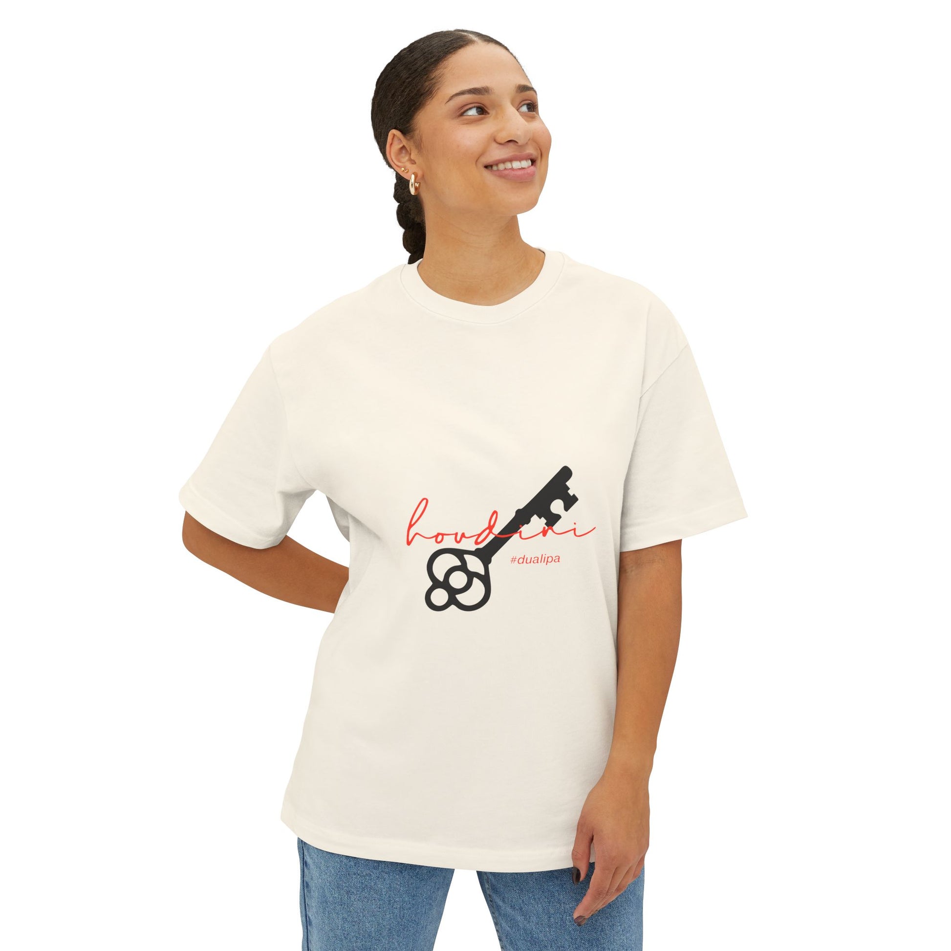 Cursive Spell “Houdini” Unisex Oversized Boxy Tee - snazzymerch