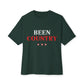 Red Country Western Star Unisex Oversized Boxy Tee - snazzymerch