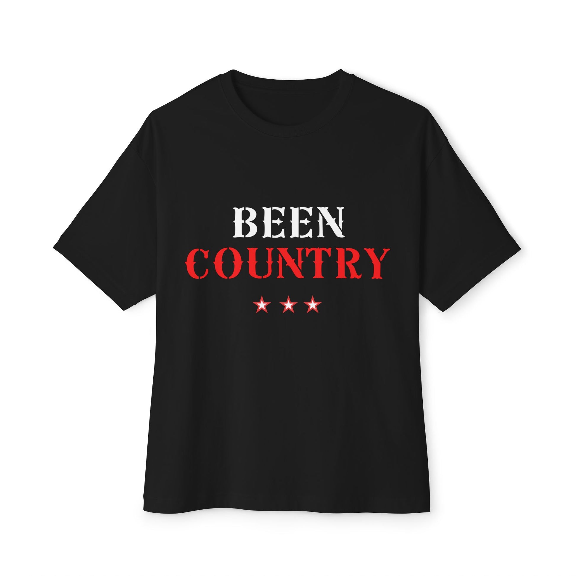 Red Country Western Star Unisex Oversized Boxy Tee - snazzymerch
