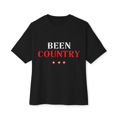 Red Country Western Star Unisex Oversized Boxy Tee - snazzymerch
