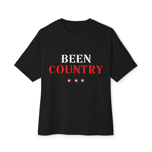 Red Country Western Star Unisex Oversized Boxy Tee - snazzymerch