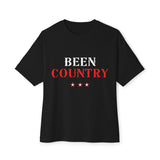 Red Country Western Star Unisex Oversized Boxy Tee - snazzymerch
