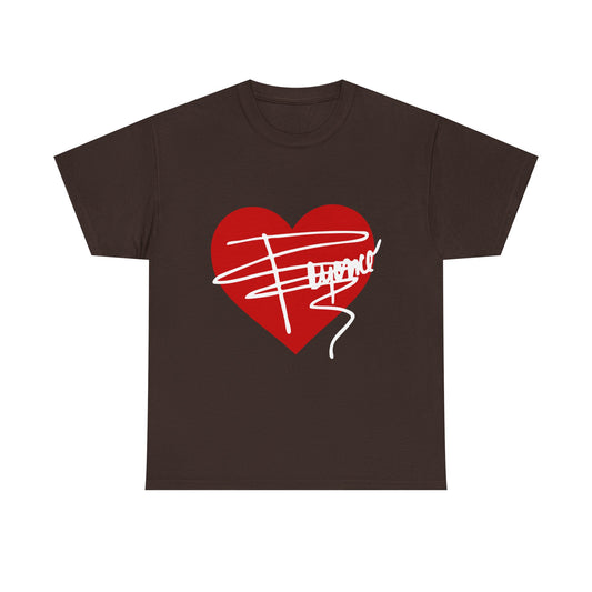 Heartline Script Love Art Unisex Heavy Cotton Tee - snazzymerch